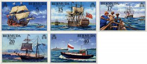 204006 MNH BERMUDAS 1977 BARCOS ANTIGUOS Y MODERNOS.