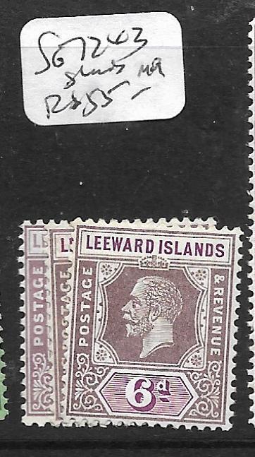 LEEWARD ISLANDS  (PP0105B) KGV  6D   SG 72 X 3   SHADES MOG