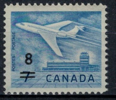 Canada 1964 UN430 8-Cent Overprint on 7-Cent Jet - MNH