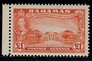 BAHAMAS GVI SG193, £1 vermilion, M MINT. Cat £20.