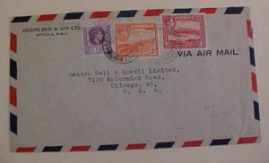 ANTIGUA MIXED LEEWARDS ST. JOHNS 1946 TO USA
