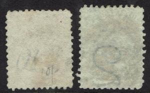 TASMANIA 1870 QV 1D AND 2D WMK 10 AND 2 USED 