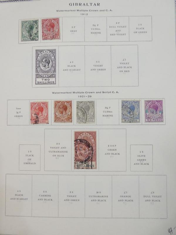 EDW1949SELL : GIBRALTAR Choice VF Mint & Used collection on album pgs. Cat