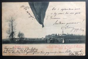 1901 Graz Austria RPPC Real Picture Postcard Cover Balloon Landing