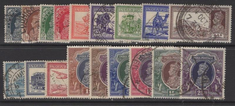 INDIA SG247/64 1937-40 DEFINITIVE SET USED