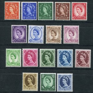 EII 1952 DEFINITIVE SET St EDWARDS CROWN SCOTT 317-333 SG 540-556 PERFECT MNH