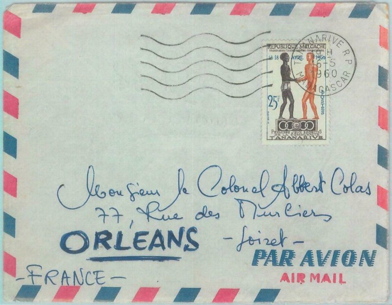 89807 - MADAGASCAR - Postal History - AIRMAIL COVER to FRANCE 1960 Olympic Games