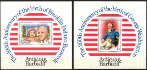 Antigua & Barbuda 1982 American Presidents F.D. Roosevelt G. Washington S/S MNH