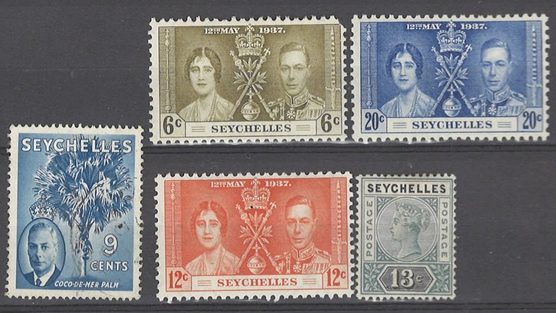 COLLECTION LOT # 3049 SEYCHELLES 5 STAMPS 1890+ CV+$10