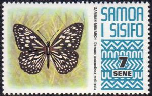 Samoa 374 - Mint-NH - 7s Samoan Monarch Butterfly (1972) (cv $1.75)