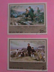 KOREA STAMP: 1976-SC#1533-4-REVOLUTION ACTIVITIES  PAINTING CTO- NH SET.