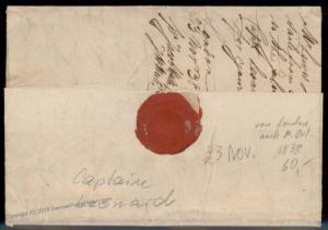 England Britain 1838 New Orleans NYC USA Transatlantic Stampless Cover 77682