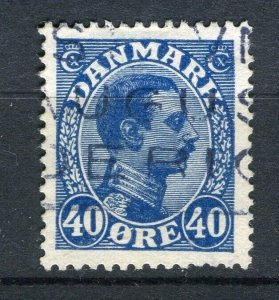 DENMARK; 1913-28 early Christian X issue fine used Shade of 40ore. value