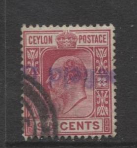 CEYLON -Scott 182- KEVII - Definitive- 1904- Wmk 3 - Fine Used -Single 6c Stamp