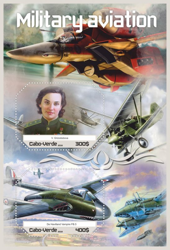 Stamps. Military Aviation 2018 1+1 sheets perforated
