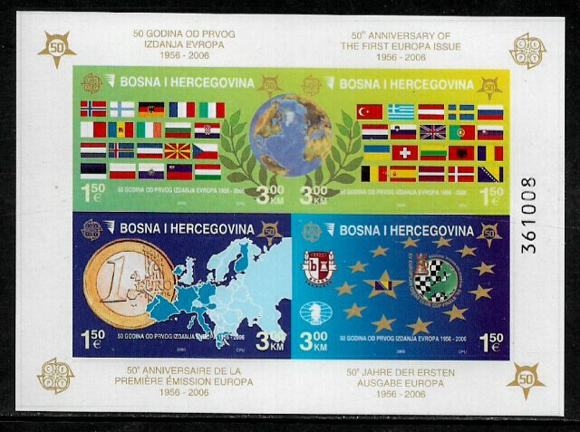 Bosnia, Bosniak #529e MNH IMP S/Sheet - Europa Stamps (g)