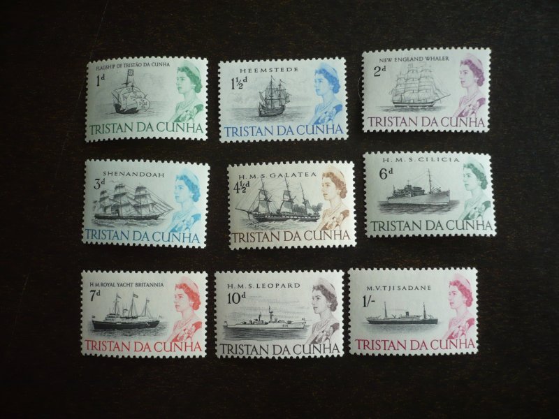 Stamps - Tristan Da Cunha - Scott# 72-80 - Mint Hinged Part Set of 9 Stamps