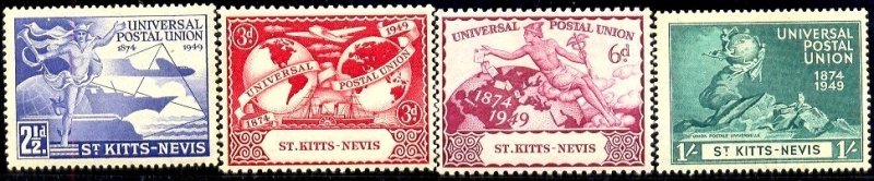 UPU, Universal Postal Union 75th Anniv, St. Kitts-Nevis SC#95-98 Mint set