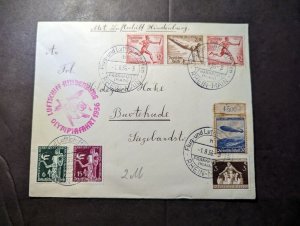 1936 Germany Berlin Olympics LZ 129 Hindenburg Zeppelin Cover to Burtehude