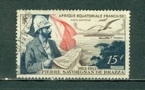 FRENCH EQUATORIAL AFRICA 1951 AIR-MAP #C37 USED NO THINS...$1.60