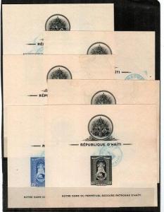 Haiti Scott C19-21,C19a-21a Used perf and imperf S/S (Catalog Value $90.00)