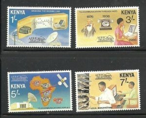 Album Treasures Kenya  Scott # 380-383  TELECOM '86 Mint VLH