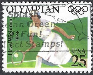 United States #2498 25¢ Olympians -  Hazel Wightman (1990).  Used.