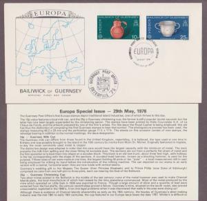 Guernsey # 135 - # 136 , EUROPA 76 FDC - I Combine S/H