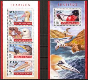 Solomon Islands 2015 Sea Birds sheet +S/S MNH