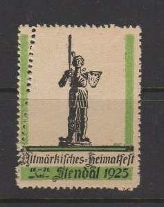 Germany- Stendal 1925 Home Festival Exposition Advertising Stamp -MNH OG misperf
