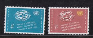 UN - NY # 90-91, Intl Monetary Fund, Mint NH, 1/2 Cat.