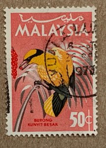 Malaysia 1965 50c Bird, used. Scott 22, CV $0.25. SG 22