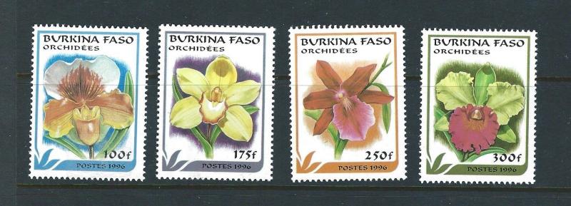 Burkina Faso  #1083-6 MNH VF Orchids