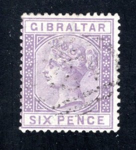 Gibraltar  SC# 18  F/VF, Used, 6p violet, CV $150.00  ......  2440019