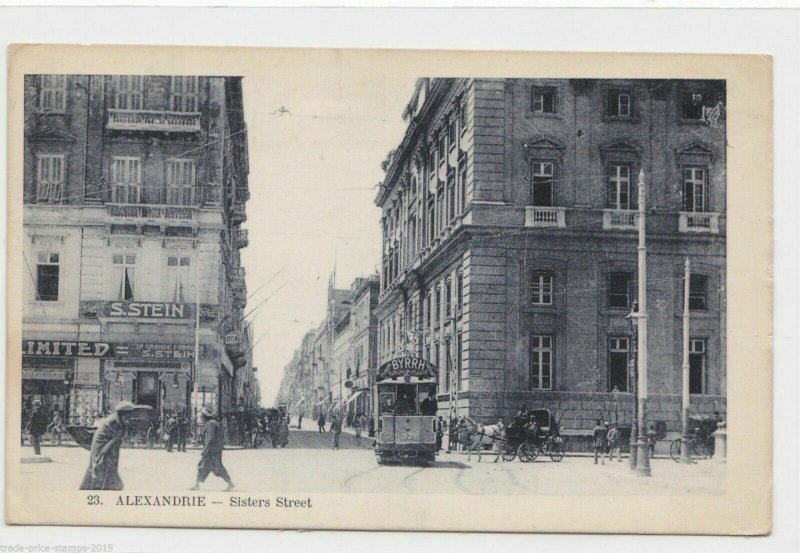 VINTAGE POST CARD , ALEXANDRIA , SISTERS STREET  1919, ON ACTIVE SERVICE.    P10