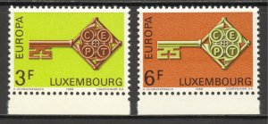 Luxembourg Scott 466-67 MNHOG - 1968 EUROPA Issue - SCV $0.80