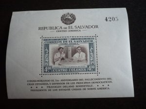 Stamps - El Salvador - Scott# C117 - Mint Never Hinged Souvenir Sheet