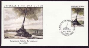 D1-Marshall Is.FDC-WWII event-Siege gun-Sevastopol fall to the Germans-1942