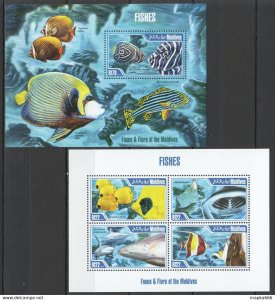 2013 Maldives Fauna Marine Life Fishes Kb+Bl ** Ml607