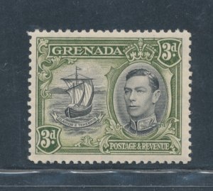 1938-50 Grenada, Stanley Gibbons #158, 3d. black olive green - MNH**