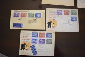 GDR FIRST DAY COVER LOT FDC 1952-53 VERY HIGH CAT VALUE ALL MAILED TO USA 