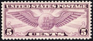 C16, Mint XF/Superb NH 5¢ Airmail Stamp - Stuart Katz