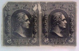 Scott #79-E8a - 3c Black - Pair - Loewenberg Decalcomania - Essay
