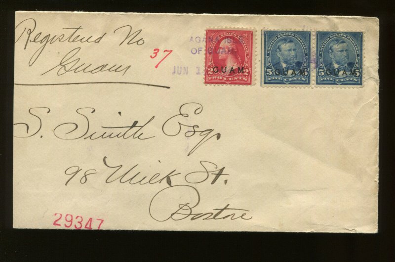 Guam Scott 2 & 5 on Cover w/ 'AGANA  ISLE OF GUAM' CCL 6/13/00 *EDU FOR CANCEL*