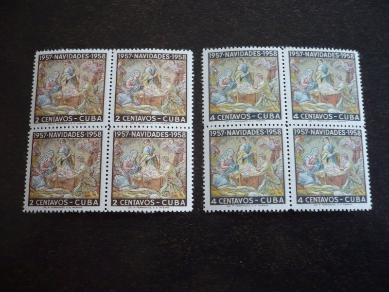 Stamps - Cuba - Scott# 588-589 - Mint Hinged Set of 2 Stamps in Blocks of 4