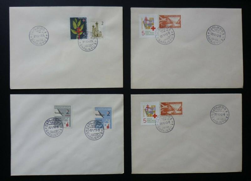 Yugoslavia Bosnia Sarajevo - 4 Red Cross Covers ! N5