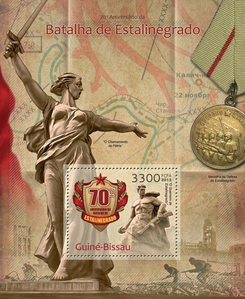 GUINEA BISSAU - 2013 - Battle of Stalingrad - Perf Souv Sheet -Mint Never Hinged
