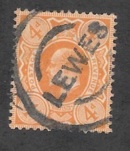 Great Britain Scott #144 Used 4p Edward VII 2018 CV $16.00