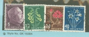 Switzerland #B179-82 Used Single (Complete Set) (Flora) (Flowers)