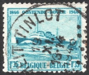 Belgium SC#368 1.35 fr Prince Baudouin: Mail Steamer (1946) Used